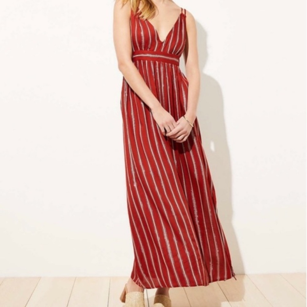 Loft Beach shimmer stripe maxi dress